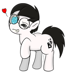 Size: 1278x1367 | Tagged: safe, artist:underwoodart, imported from derpibooru, oc, oc only, oc:pixelfrey, earth pony, pony, blue eyes, brown mane, cute, earth pony oc, glasses, heart, looking at you, male, one eye closed, raised hoof, round glasses, simple background, smiling, solo, stallion, transparent background, white coat, wink, winking at you