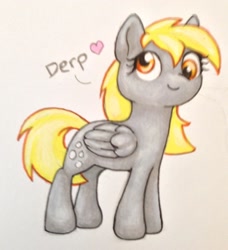 Size: 1700x1863 | Tagged: safe, artist:nocturneglow, imported from derpibooru, derpy hooves, pegasus, pony, blurry, solo, traditional art