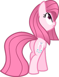 Size: 483x627 | Tagged: safe, artist:tanahgrogot, imported from derpibooru, oc, oc:annisa trihapsari, earth pony, pony, annibutt, base used, butt, earth pony oc, female, long hair, mane, mare, medibang paint, pink body, pink hair, pink mane, pink tail, plot, simple background, tail, transparent background
