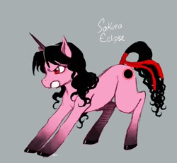 Size: 1769x1635 | Tagged: safe, artist:m0on13aby, imported from derpibooru, oc, oc:sakura eclipse, pony, unicorn, cloven hooves, solo, tail, tail wrap