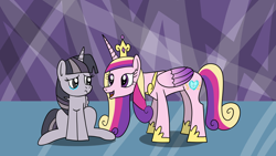 Size: 1920x1080 | Tagged: safe, artist:platinumdrop, imported from derpibooru, princess cadance, twilight sparkle, alicorn, comforting, crown, crying, crylight sparkle, discorded, discorded twilight, hoof shoes, jewelry, regalia, request, sisters-in-law, tiara, twilight sparkle (alicorn), twilight tragedy