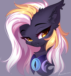 Size: 1679x1782 | Tagged: safe, artist:airiniblock, imported from derpibooru, oc, oc only, oc:honeymoon crescent, bat pony, pony, bat pony oc, bust, ear fluff, female, guardsmare, mare, patreon, patreon reward, rcf community, reward, royal guard, solo