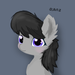 Size: 1196x1196 | Tagged: safe, artist:qianz, derpibooru exclusive, imported from derpibooru, octavia melody, earth pony, pony, bust, ear fluff, solo, wrong eye color