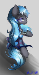 Size: 464x887 | Tagged: safe, artist:fnb, imported from derpibooru, oc, oc only, earth pony, pony, armor, looking at you, simple background, solo