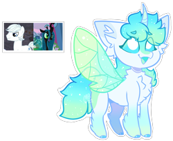Size: 2365x1930 | Tagged: safe, artist:moccabliss, imported from derpibooru, double diamond, queen chrysalis, oc, oc:silk flurry, changepony, hybrid, offspring, parent:double diamond, parent:queen chrysalis, simple background, transparent background