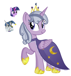 Size: 1280x1360 | Tagged: safe, artist:tenderrain-art, imported from derpibooru, star swirl the bearded, twilight sparkle, oc, alicorn, pony, clothes, female, mare, offspring, parent:star swirl the bearded, parent:twilight sparkle, simple background, transparent background