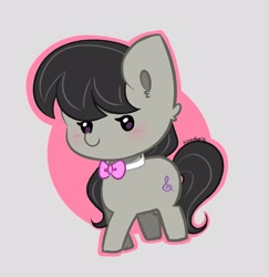 Size: 3062x3152 | Tagged: safe, artist:kittyrosie, imported from derpibooru, octavia melody, earth pony, pony, abstract background, blushing, cheek fluff, chibi, cute, ear fluff, simple background, solo, tavibetes