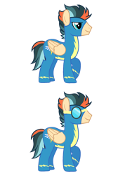 Size: 3072x4096 | Tagged: safe, imported from derpibooru, oc, oc only, oc:turbo swifter, pegasus, clothes, goggles, side view, simple background, solo, transparent background, uniform, wonderbolts uniform