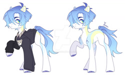 Size: 1280x771 | Tagged: safe, artist:dillice, imported from derpibooru, oc, oc only, earth pony, pony, deviantart watermark, earth pony oc, eyes closed, male, obtrusive watermark, simple background, stallion, watermark, white background