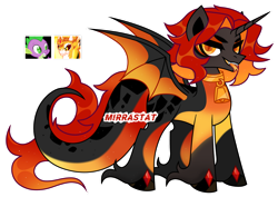 Size: 1280x907 | Tagged: safe, artist:mirrastat, imported from derpibooru, daybreaker, spike, oc, dracony, dragon, hybrid, pony, base used, bedroom eyes, female, interspecies offspring, male, mare, offspring, parent:daybreaker, parent:spike, simple background, stallion, transparent background