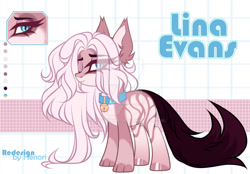 Size: 1280x890 | Tagged: safe, artist:henori_artist, imported from derpibooru, oc, oc only, cat, cat pony, original species, pony, collar, ear fluff, eye clipping through hair, female, hoof polish, one eye closed, reference sheet, wink