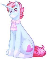 Size: 942x1181 | Tagged: safe, artist:purplegrim40, imported from derpibooru, oc, oc only, pony, unicorn, clothes, horn, male, scarf, simple background, solo, stallion, transparent background, unicorn oc