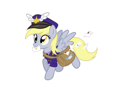 Size: 1920x1500 | Tagged: safe, artist:mimicproductions, imported from derpibooru, derpy hooves, pegasus, pony, cute, derpabetes, female, mail, mailmare, mare, mouth hold, simple background, solo, transparent background