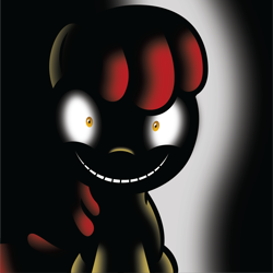 Size: 2374x2373 | Tagged: safe, artist:tolerance, imported from ponybooru, apple bloom, pony, creepy bloom, creepypasta, female, filly, foal, solo