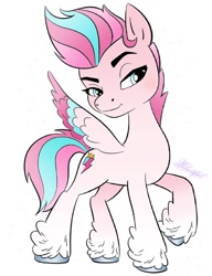 Size: 720x939 | Tagged: safe, artist:cosmic_starr8, imported from derpibooru, zipp storm, pegasus, pony, g5, simple background, solo, unshorn fetlocks, white background