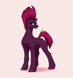 Size: 2397x2552 | Tagged: safe, artist:aquaticvibes, imported from derpibooru, tempest shadow, pony, unicorn, broken horn, eye scar, female, grin, high res, horn, looking at you, mare, scar, shadow, simple background, smiling, smiling at you, solo, white background