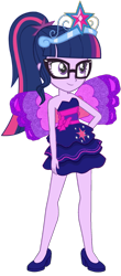 Size: 721x1645 | Tagged: safe, artist:fireluigi29, artist:user15432, imported from derpibooru, sci-twi, twilight sparkle, fairy, human, equestria girls, bare shoulders, big crown thingy, clothes, crown, cutie mark on clothes, dress, element of magic, fairy princess, fairy wings, fairyized, fall formal outfits, glasses, high heels, jewelry, purple dress, purple wings, regalia, shoes, simple background, sleeveless, solo, strapless, transparent background, wings