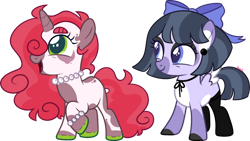 Size: 1280x723 | Tagged: safe, artist:kurosawakuro, imported from derpibooru, oc, oc only, pegasus, pony, unicorn, base used, female, filly, foal, magical lesbian spawn, offspring, parent:babs seed, parent:rumble, parent:sweetie belle, parent:wind sprint, parents:babsbelle, parents:rumblesprint, simple background, transparent background