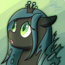 Size: 1000x1000 | Tagged: safe, artist:exobass, imported from derpibooru, queen chrysalis, anxious, bust, canterlot wedding 10th anniversary, expressions, solo