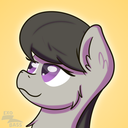 Size: 1000x1000 | Tagged: safe, artist:exobass, imported from derpibooru, octavia melody, pony, bust, confident, smug, solo