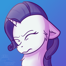 Size: 1000x1000 | Tagged: safe, artist:exobass, imported from derpibooru, rarity, pony, unicorn, ashamed, bust, expression, floppy ears, solo