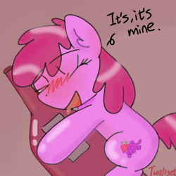 Size: 1200x1200 | Tagged: safe, artist:twiliset, imported from derpibooru, berry punch, berryshine, earth pony, pony, alcohol, beer, chest fluff, cute, drunk, ear fluff, go home you're drunk, hug, open mouth