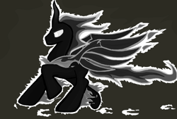 Size: 1166x788 | Tagged: safe, artist:sallycars, imported from derpibooru, pony of shadows, shadow pony, 2017, gray background, ms paint, old art, simple background, solo