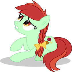 Size: 3447x3437 | Tagged: safe, artist:thatusualguy06, imported from derpibooru, candy apples, earth pony, pony, the summer sun setback, .svg available, apple family member, bow, female, hair bow, high res, mare, simple background, solo, svg, transparent background, vector, worried