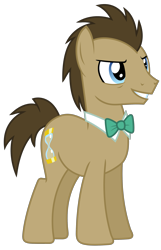 Size: 1691x2619 | Tagged: safe, artist:sketchmcreations, imported from derpibooru, doctor whooves, time turner, earth pony, pony, slice of life (episode), bowtie, collar, determined, male, simple background, smiling, solo, stallion, transparent background, vector