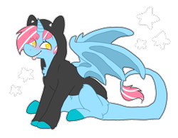 Size: 900x700 | Tagged: safe, artist:koviian, artist:puppie, imported from derpibooru, oc, oc only, oc:sora kite, alicorn, dracony, dragon, hybrid, pony, unicorn, clothes, dragoness, female, simple background, smiling, solo, transparent background