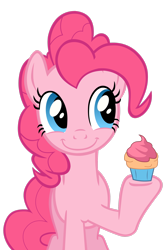 Size: 2004x2993 | Tagged: safe, artist:youki506, imported from derpibooru, pinkie pie, earth pony, pony, cupcake, female, food, high res, mare, simple background, solo, transparent background, vector