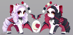 Size: 4192x2000 | Tagged: safe, artist:xsatanielx, imported from derpibooru, oc, oc only, oc:luna valentine, bat pony, pony, female, mare, reference