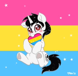 Size: 905x880 | Tagged: safe, artist:avui, imported from derpibooru, oc, oc:magical seven, unicorn, commission, pansexual pride flag, pride, pride flag, solo, ych result, your character here