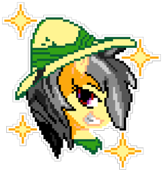 Size: 1125x1200 | Tagged: safe, artist:epicvon, artist:legenddestroye, imported from derpibooru, daring do, pegasus, pony, bust, female, grin, looking at you, manepxls, mare, one eye covered, pixel art, pxls.space, simple background, smiling, solo, sparkles, transparent background