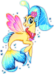 Size: 1038x1416 | Tagged: safe, artist:epicvon, artist:reynardadiputra, imported from derpibooru, princess skystar, seapony (g4), my little pony: the movie, bubble, female, jewelry, looking at you, manepxls, necklace, pixel art, pxls.space, shell, simple background, transparent background