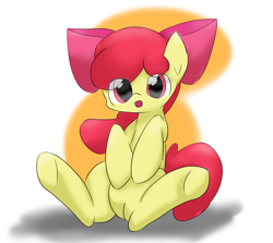 Size: 2563x2288 | Tagged: safe, artist:up_p_ab, imported from derpibooru, apple bloom, earth pony, pony, female, filly, foal, sitting, solo, spread legs, spreading