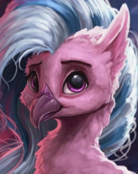 Size: 3243x4096 | Tagged: safe, artist:ryanmandraws, imported from derpibooru, silverstream, hippogriff, equestria at war mod, bust, chest fluff, detailed, female, fluffy, high res, looking at you, portrait, smiling, solo