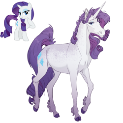 Size: 2000x2000 | Tagged: safe, artist:neighbaby, imported from derpibooru, rarity, pony, unicorn, cloven hooves, colored hooves, duality, eyeshadow, female, grin, high res, hoers, hoof on chest, lidded eyes, looking at you, makeup, mare, realistic anatomy, realistic horse legs, simple background, smiling, smiling at you, solo, white background