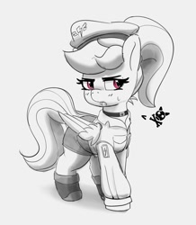 Size: 1045x1200 | Tagged: safe, artist:pabbley, imported from derpibooru, rainbow dash, pegasus, pony, unicorn, female, mare, open mouth, partial color, simple background, skull and crossbones, solo, white background