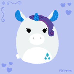 Size: 500x500 | Tagged: safe, artist:pink-pone, imported from derpibooru, rarity, pony, unicorn, squishmallow