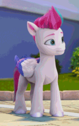 Size: 578x917 | Tagged: safe, imported from derpibooru, screencap, zipp storm, pegasus, pony, spoiler:my little pony: make your mark, adorazipp, animated, cloudpuff, cute, female, g5, gif, mare, my little pony: make your mark, smiling