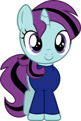 Size: 956x1425 | Tagged: safe, artist:starryshineviolet, imported from derpibooru, ambermoon, pony, unicorn, journey to the livewood, ponyville mysteries, clothes, female, filly, foal, g4, simple background, solo, sweater, transparent background, vector