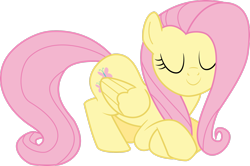 Size: 3004x1996 | Tagged: safe, artist:okaminekowiesel, imported from derpibooru, fluttershy, pegasus, pony, castle mane-ia, season 4, eyes closed, female, mare, simple background, solo, transparent background, vector