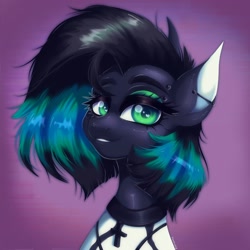 Size: 2048x2048 | Tagged: safe, artist:yumkandie, imported from derpibooru, oc, oc only, earth pony, pony, clothes, ear piercing, earth pony oc, eyebrow piercing, female, piercing, rosary, solo