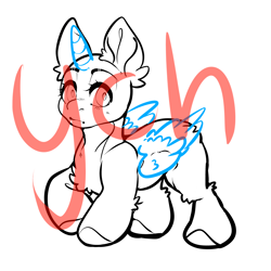 Size: 2000x2000 | Tagged: safe, artist:highrolleryt, imported from derpibooru, oc, oc only, alicorn, alicorn oc, chest fluff, commission, ear fluff, horn, raised hoof, simple background, solo, white background, wings, your character here