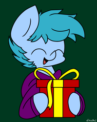 Size: 2101x2633 | Tagged: safe, artist:derpyalex2, imported from derpibooru, oc, oc only, pegasus, pony, birthday, birthday gift, clothes, gift art, jacket, present, sweater