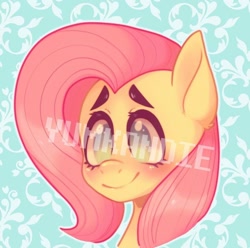 Size: 1242x1230 | Tagged: safe, artist:yumkandie, imported from derpibooru, fluttershy, pegasus, pony, bust, female, solo, watermark