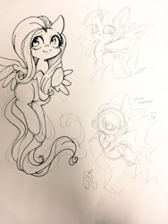 Size: 1536x2048 | Tagged: safe, artist:sibashen, imported from derpibooru, fluttershy, twilight sparkle, alicorn, pegasus, pony, bipedal, female, horn, mare, open mouth, open smile, smiling, traditional art, twilight sparkle (alicorn), wings