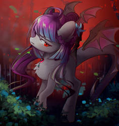 Size: 1596x1688 | Tagged: safe, artist:gale spark, imported from derpibooru, oc, oc only, oc:natas malo, bat pony, pony, head wings, solo, wings
