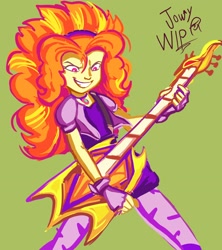 Size: 2062x2320 | Tagged: safe, artist:jowyb, imported from derpibooru, adagio dazzle, human, equestria girls, 2018, electric guitar, guitar, musical instrument, old art, solo